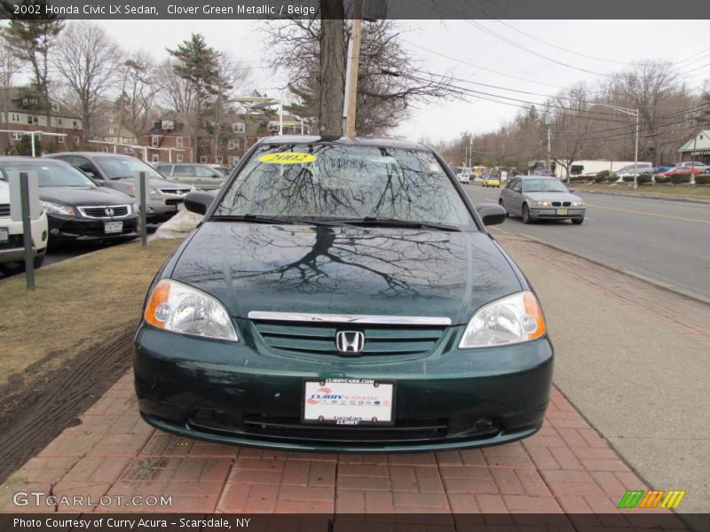 Clover Green Metallic / Beige 2002 Honda Civic LX Sedan