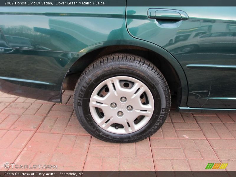 Clover Green Metallic / Beige 2002 Honda Civic LX Sedan