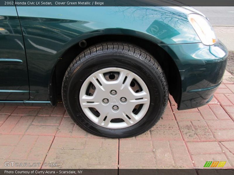 Clover Green Metallic / Beige 2002 Honda Civic LX Sedan