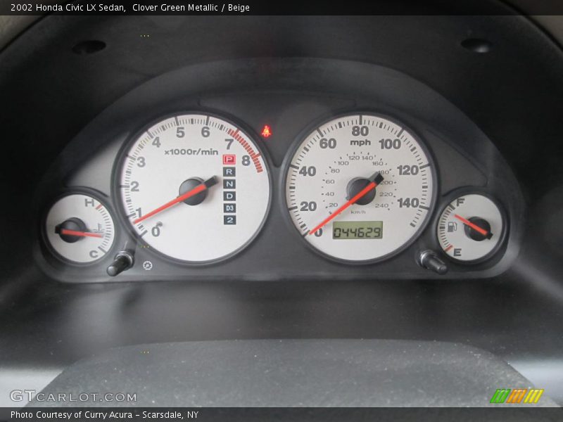  2002 Civic LX Sedan LX Sedan Gauges