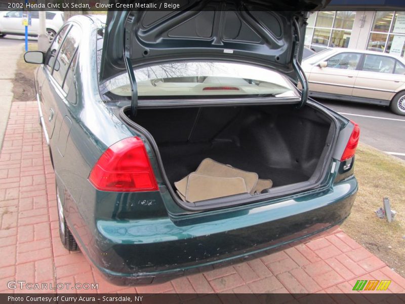 Clover Green Metallic / Beige 2002 Honda Civic LX Sedan