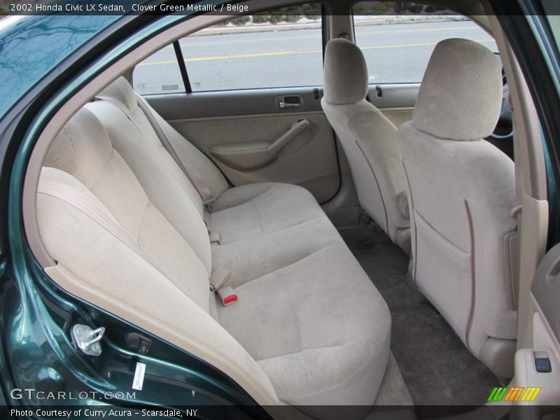 Clover Green Metallic / Beige 2002 Honda Civic LX Sedan