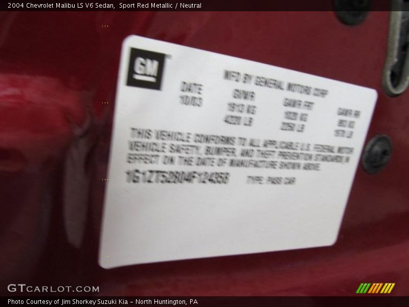 Sport Red Metallic / Neutral 2004 Chevrolet Malibu LS V6 Sedan