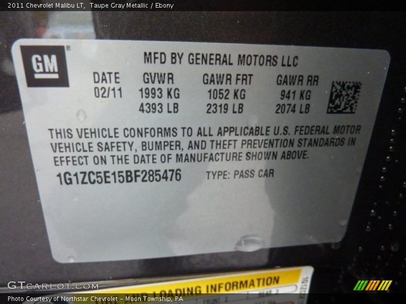 Taupe Gray Metallic / Ebony 2011 Chevrolet Malibu LT