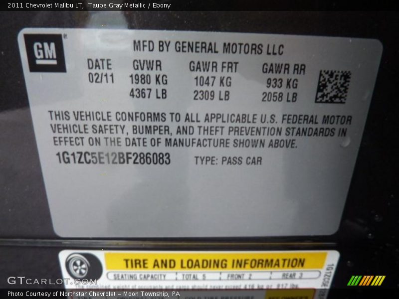 Taupe Gray Metallic / Ebony 2011 Chevrolet Malibu LT
