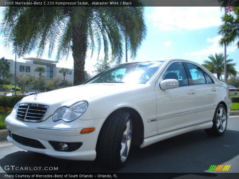 Alabaster White / Black 2005 Mercedes-Benz C 230 Kompressor Sedan