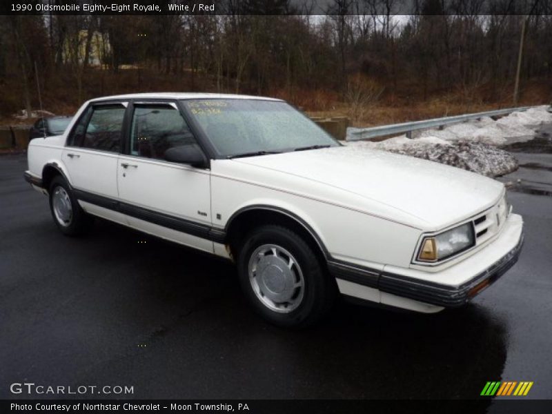White / Red 1990 Oldsmobile Eighty-Eight Royale