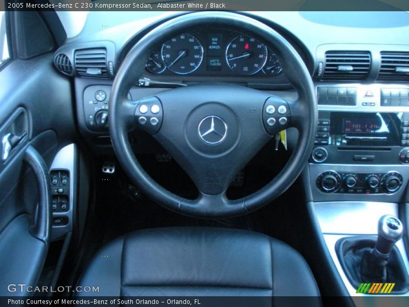 Alabaster White / Black 2005 Mercedes-Benz C 230 Kompressor Sedan