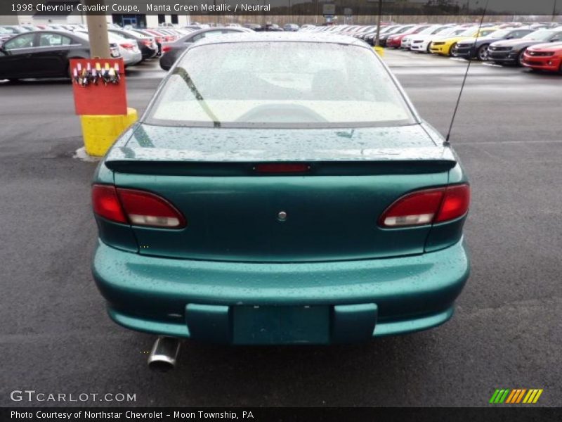 Manta Green Metallic / Neutral 1998 Chevrolet Cavalier Coupe