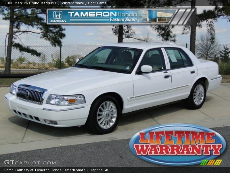 Vibrant White / Light Camel 2008 Mercury Grand Marquis LS
