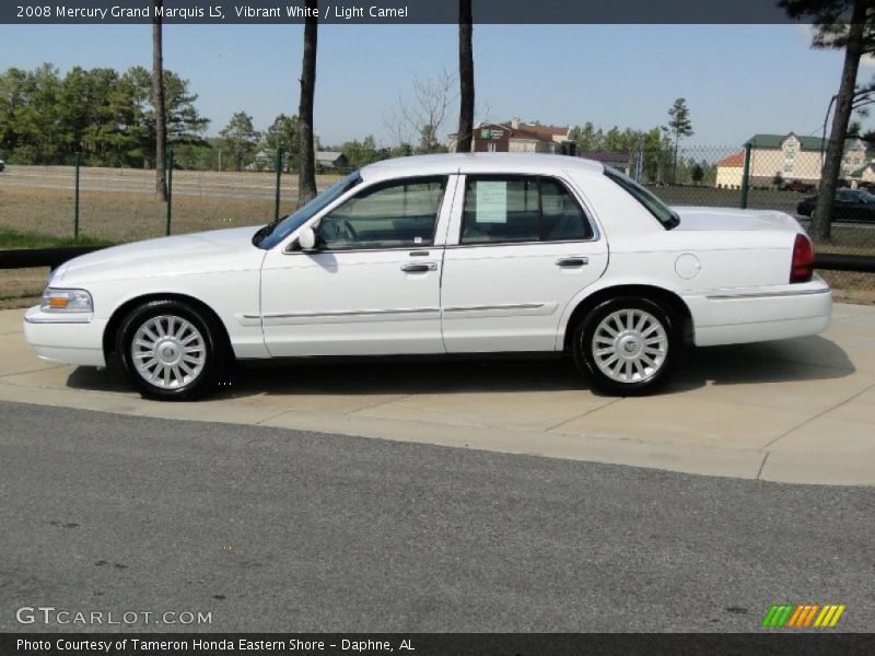 Vibrant White / Light Camel 2008 Mercury Grand Marquis LS