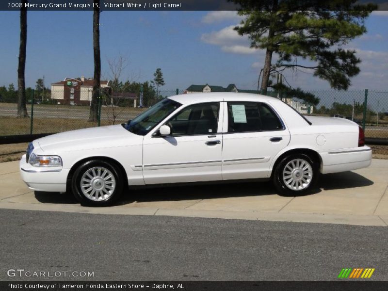 Vibrant White / Light Camel 2008 Mercury Grand Marquis LS