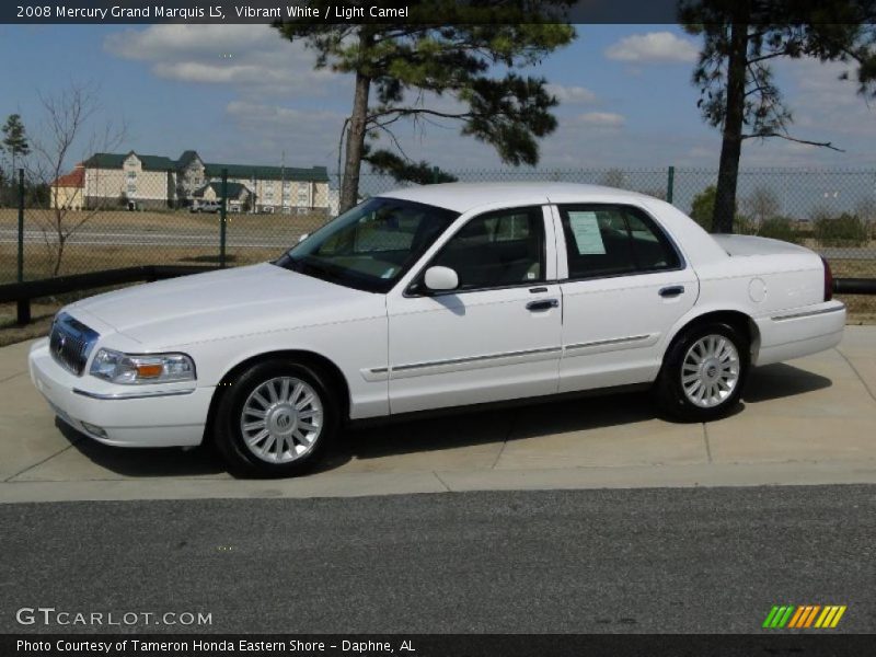 Vibrant White / Light Camel 2008 Mercury Grand Marquis LS