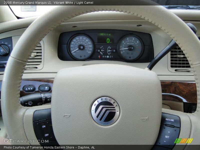 Vibrant White / Light Camel 2008 Mercury Grand Marquis LS