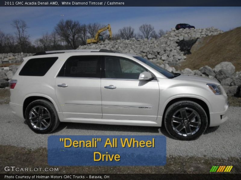 White Diamond Tintcoat / Cashmere 2011 GMC Acadia Denali AWD