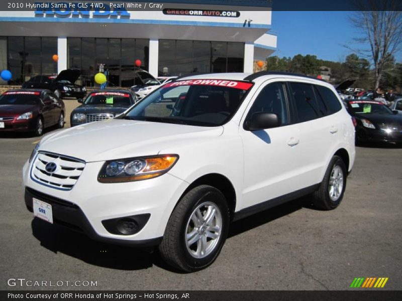 Pearl White / Gray 2010 Hyundai Santa Fe GLS 4WD