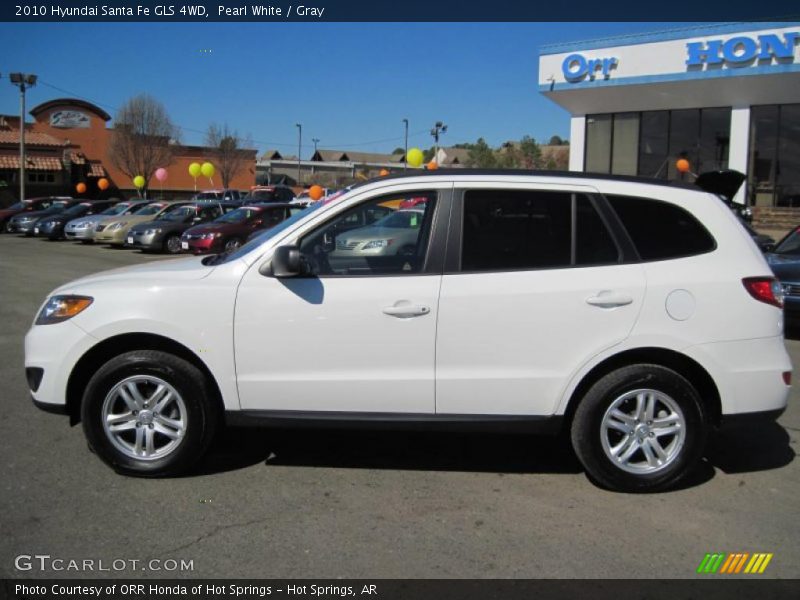 Pearl White / Gray 2010 Hyundai Santa Fe GLS 4WD