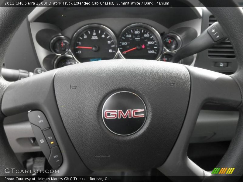 Summit White / Dark Titanium 2011 GMC Sierra 2500HD Work Truck Extended Cab Chassis