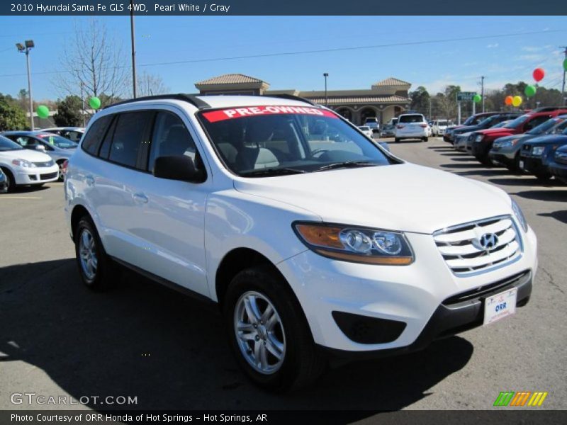 Pearl White / Gray 2010 Hyundai Santa Fe GLS 4WD