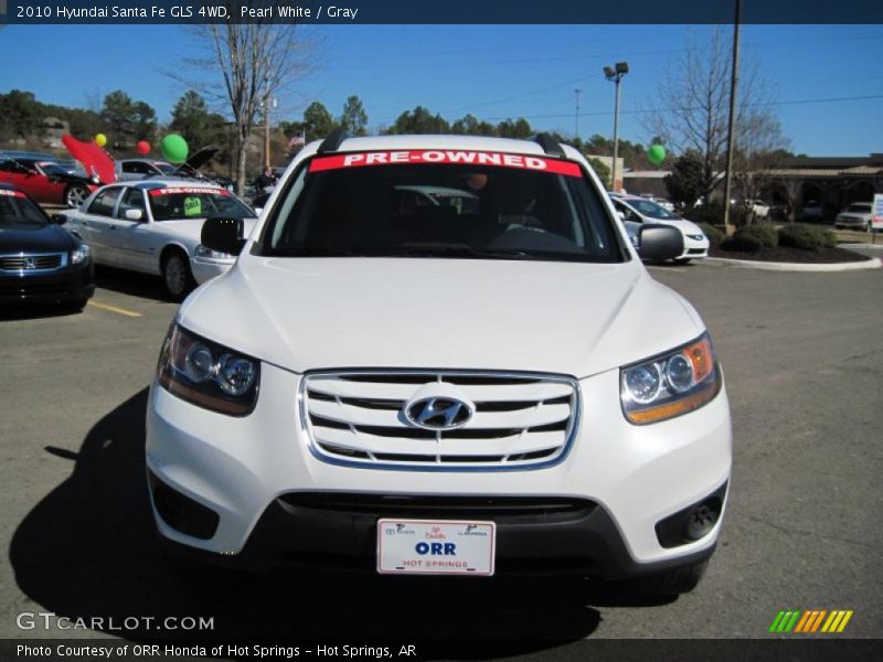 Pearl White / Gray 2010 Hyundai Santa Fe GLS 4WD