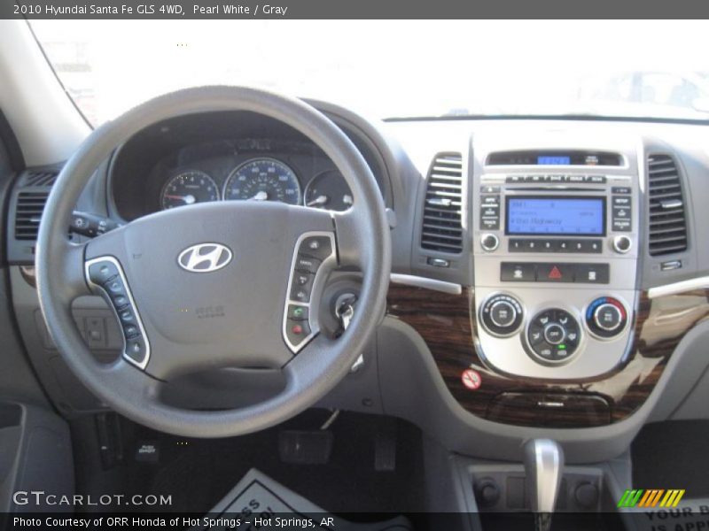 Pearl White / Gray 2010 Hyundai Santa Fe GLS 4WD