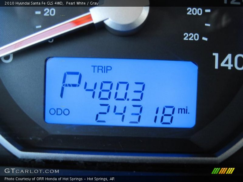 Pearl White / Gray 2010 Hyundai Santa Fe GLS 4WD