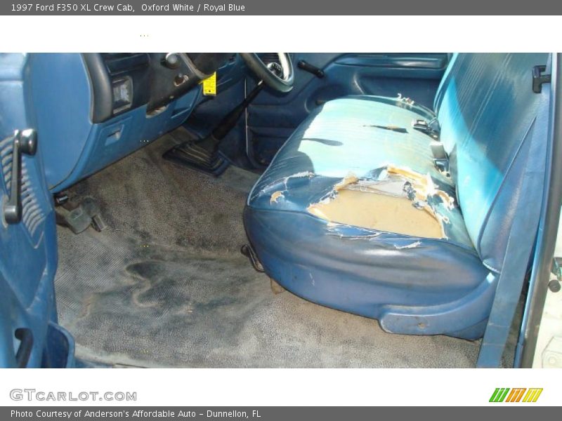 Oxford White / Royal Blue 1997 Ford F350 XL Crew Cab