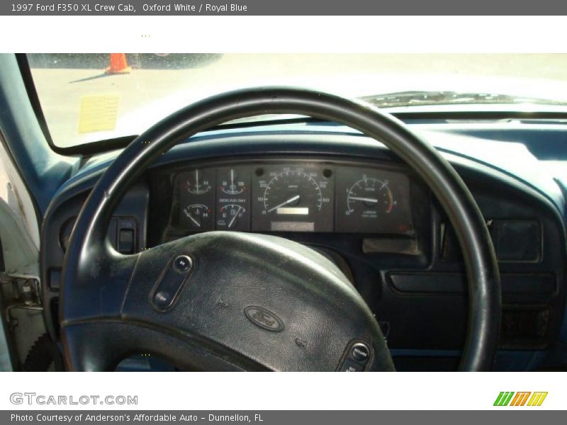 Oxford White / Royal Blue 1997 Ford F350 XL Crew Cab