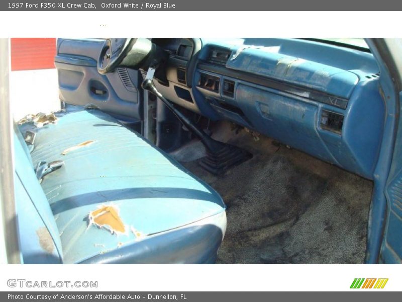 Oxford White / Royal Blue 1997 Ford F350 XL Crew Cab