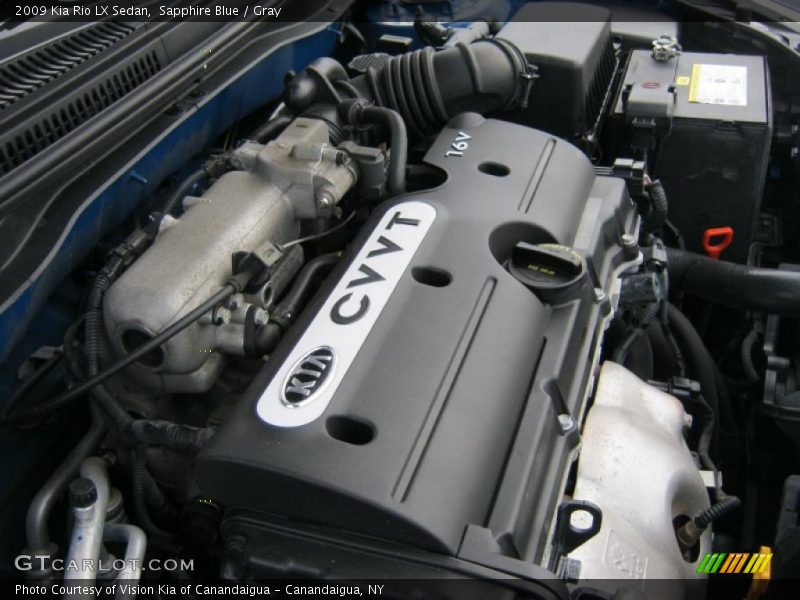  2009 Rio LX Sedan Engine - 1.6 Liter DOHC 16-Valve CVVT 4 Cylinder