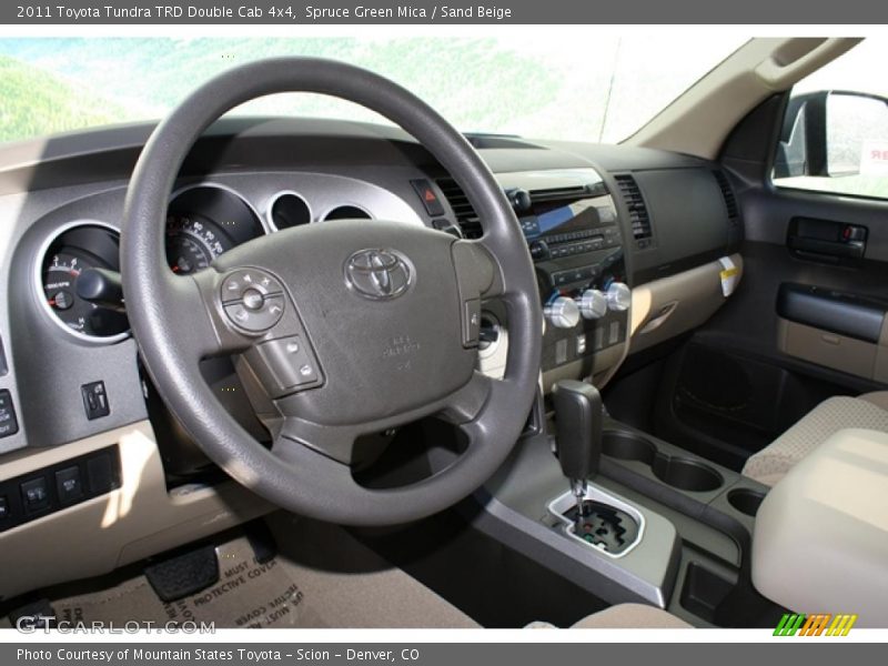 Spruce Green Mica / Sand Beige 2011 Toyota Tundra TRD Double Cab 4x4