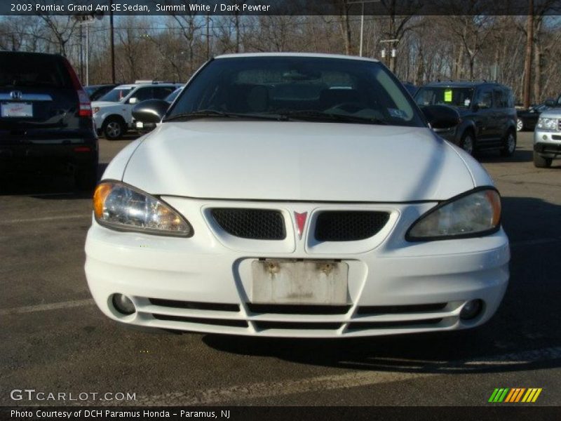 Summit White / Dark Pewter 2003 Pontiac Grand Am SE Sedan
