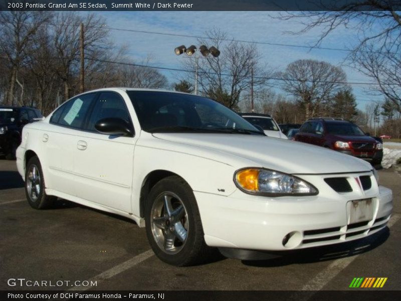 Summit White / Dark Pewter 2003 Pontiac Grand Am SE Sedan