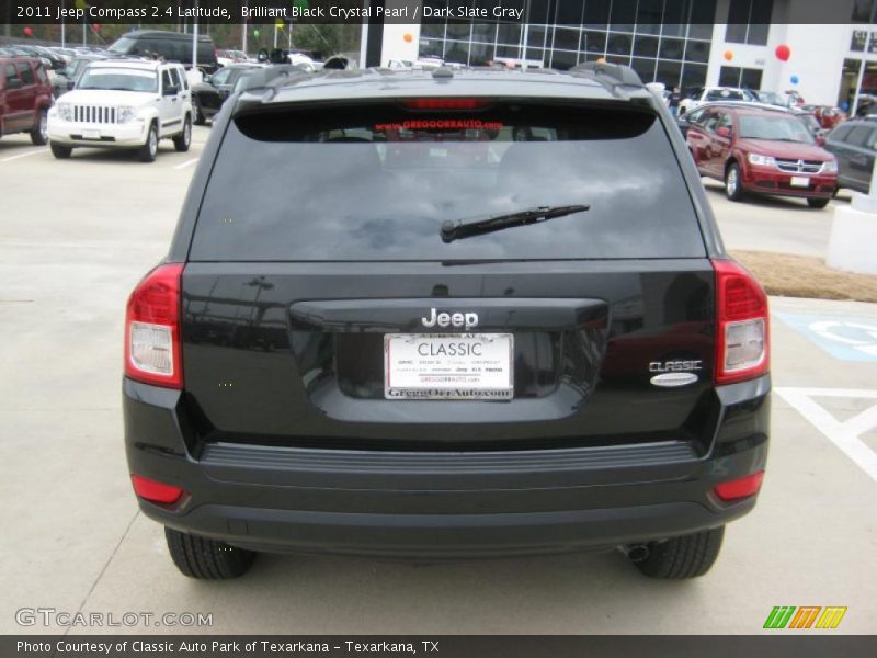 Brilliant Black Crystal Pearl / Dark Slate Gray 2011 Jeep Compass 2.4 Latitude