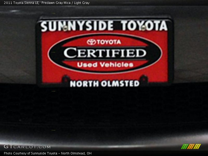 Predawn Gray Mica / Light Gray 2011 Toyota Sienna LE