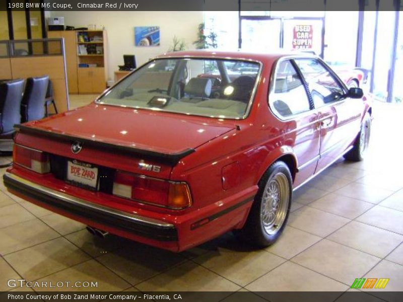 Cinnabar Red / Ivory 1988 BMW M6 Coupe