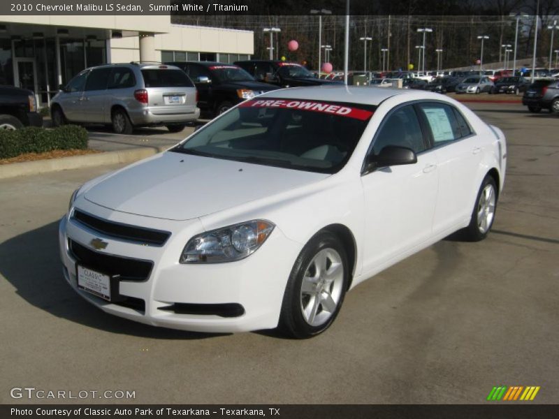 Summit White / Titanium 2010 Chevrolet Malibu LS Sedan