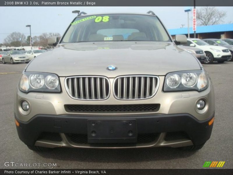 Platinum Bronze Metallic / Beige 2008 BMW X3 3.0si