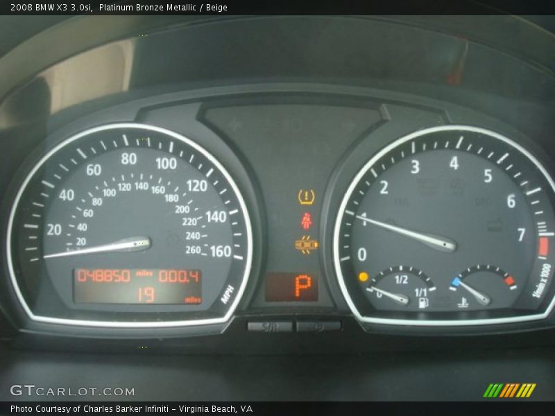 Platinum Bronze Metallic / Beige 2008 BMW X3 3.0si