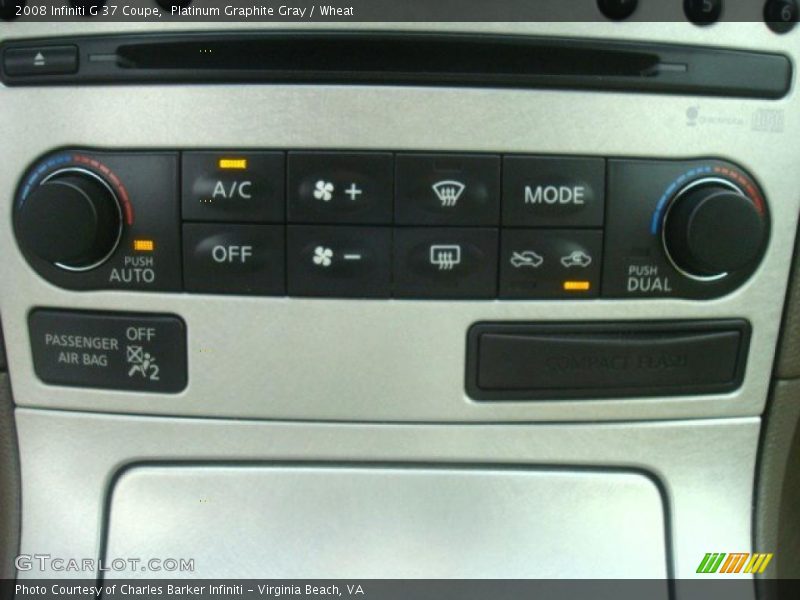 Platinum Graphite Gray / Wheat 2008 Infiniti G 37 Coupe