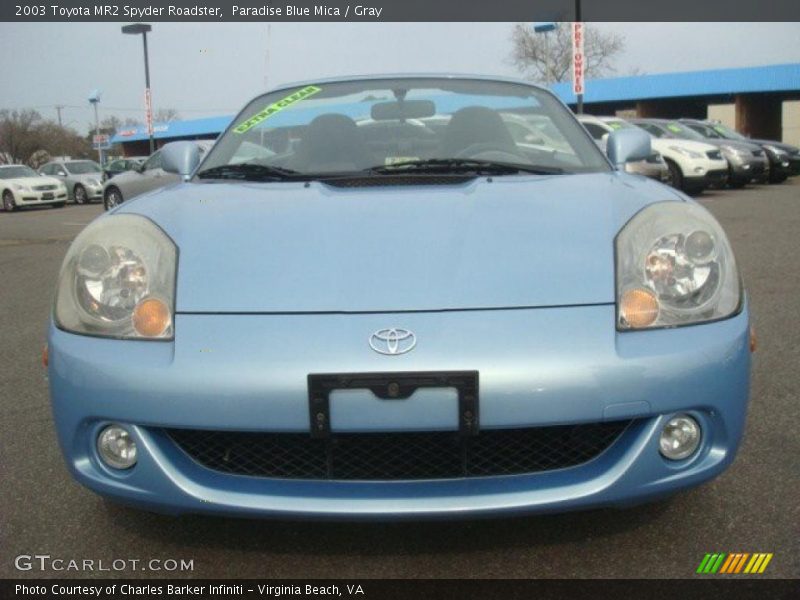Paradise Blue Mica / Gray 2003 Toyota MR2 Spyder Roadster