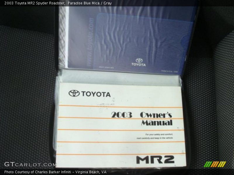 Paradise Blue Mica / Gray 2003 Toyota MR2 Spyder Roadster