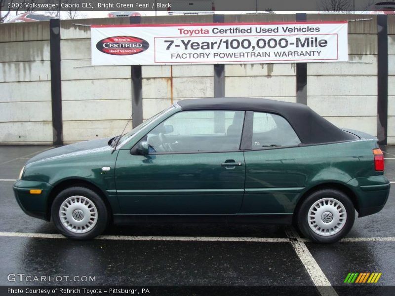 Bright Green Pearl / Black 2002 Volkswagen Cabrio GLS
