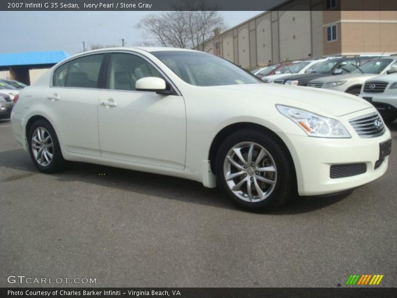 Ivory Pearl / Stone Gray 2007 Infiniti G 35 Sedan