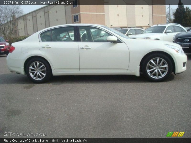 Ivory Pearl / Stone Gray 2007 Infiniti G 35 Sedan