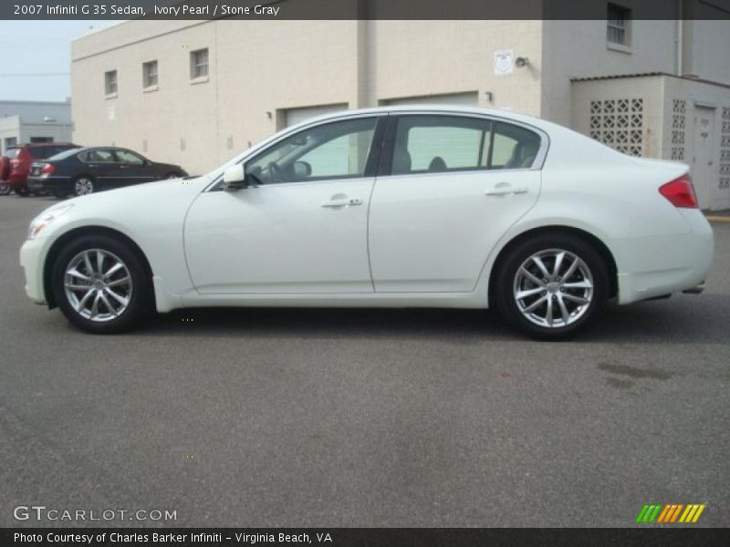 Ivory Pearl / Stone Gray 2007 Infiniti G 35 Sedan