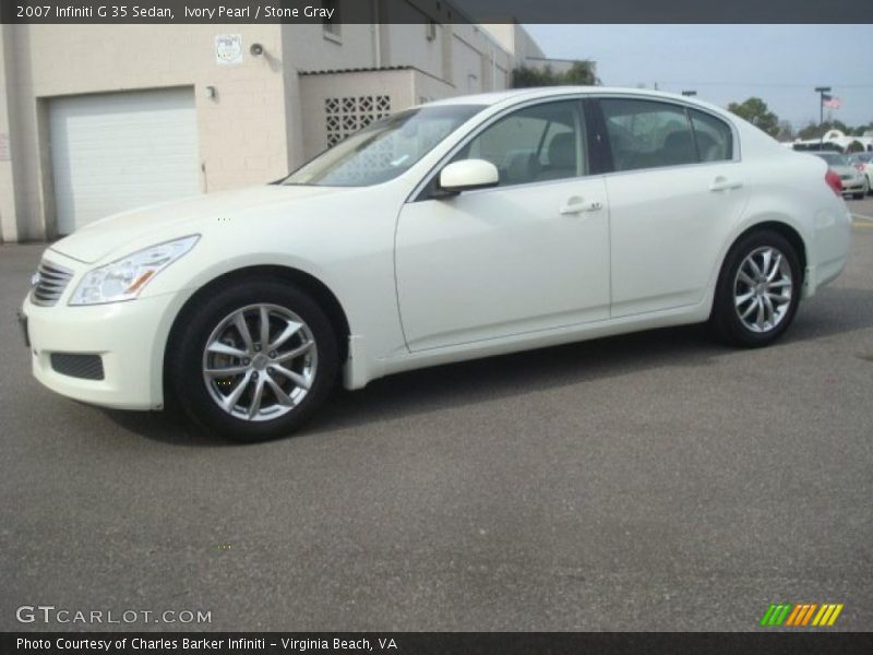 Ivory Pearl / Stone Gray 2007 Infiniti G 35 Sedan