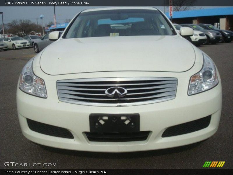 Ivory Pearl / Stone Gray 2007 Infiniti G 35 Sedan