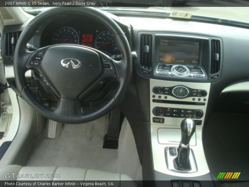 Ivory Pearl / Stone Gray 2007 Infiniti G 35 Sedan