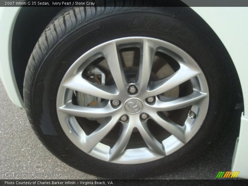 Ivory Pearl / Stone Gray 2007 Infiniti G 35 Sedan